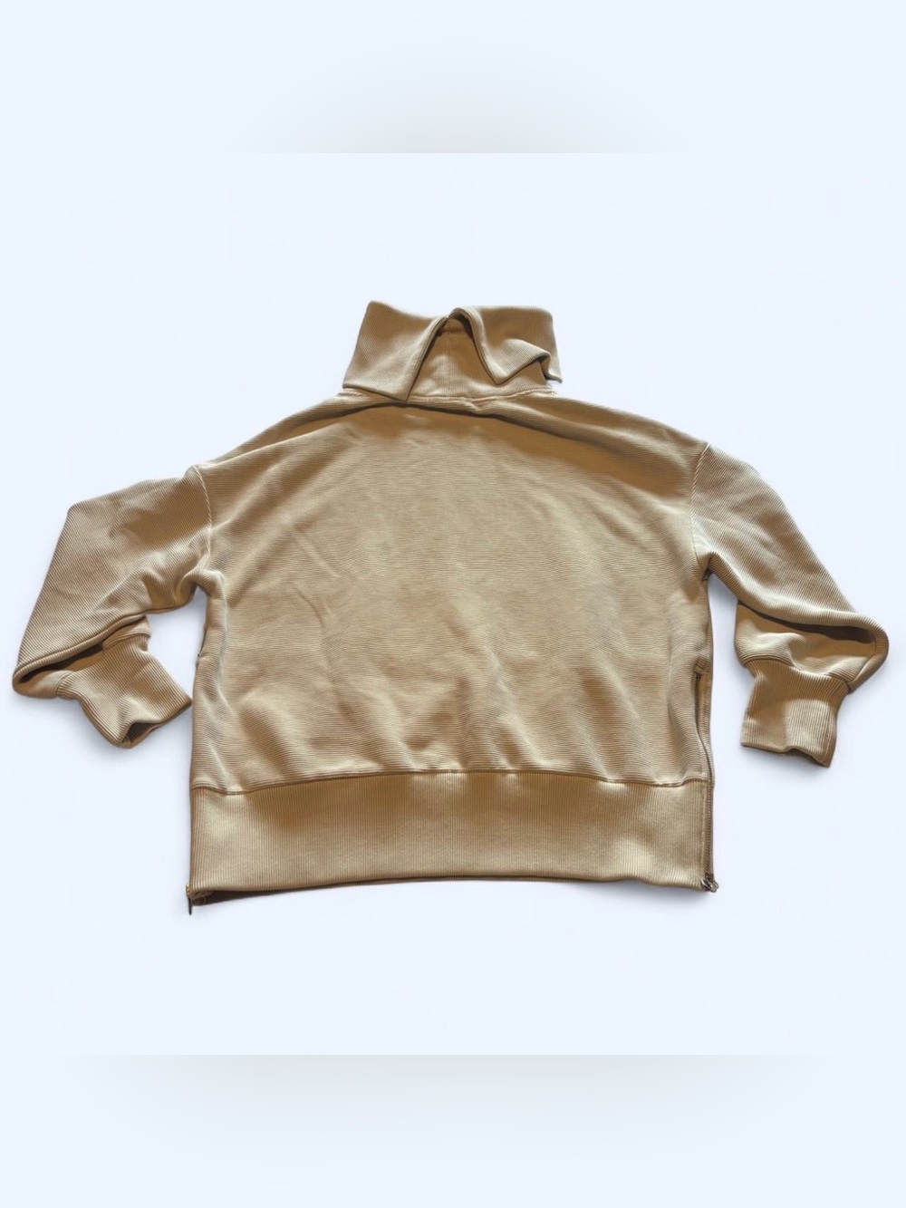 Varley Milton Cowl Neck Ribbed Sweatshirt Mushroom Tan Small - Picture 2 of 4